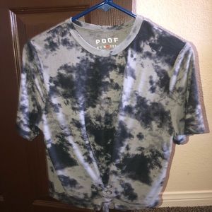 black and grey tie dyed  patterned shirt